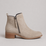 Neat Textured Ankle Boots for Women with a Side Zip