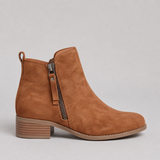 Neat Textured Ankle Boots for Women with a Side Zip