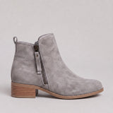 Neat Textured Ankle Boots for Women with a Side Zip