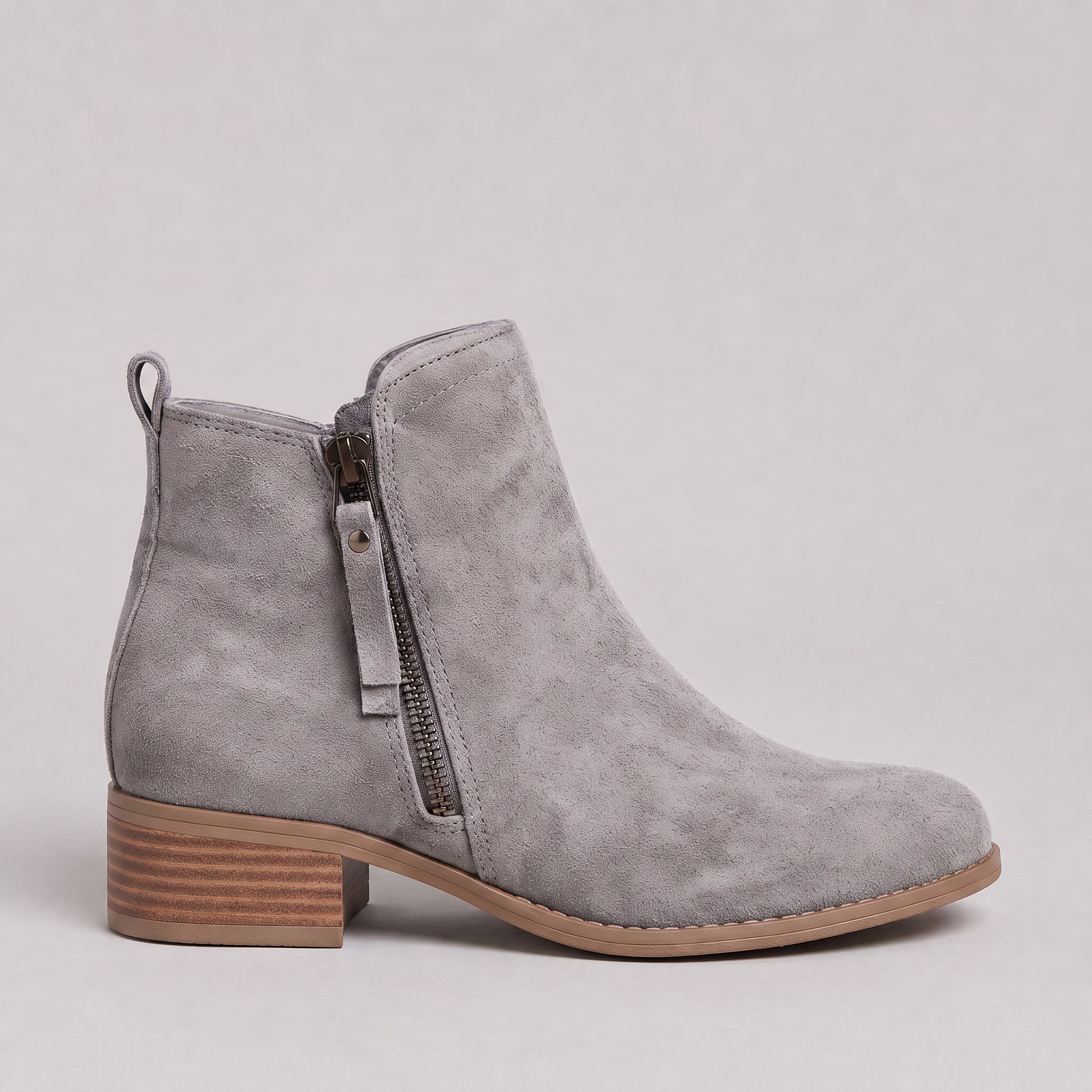Neat Textured Ankle Boots for Women with a Side Zip