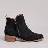Neat Textured Ankle Boots for Women with a Side Zip