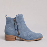 Neat Textured Ankle Boots for Women with a Side Zip