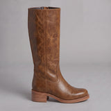 Composed Mid Calf Boots for Women with a Round Toe
