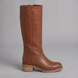 Composed Mid Calf Boots for Women with a Round Toe
