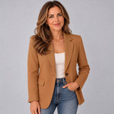 Refined Women’s Fitted Blazer with Clean Flap Pocket Detail