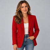 Refined Women’s Fitted Blazer with Clean Flap Pocket Detail
