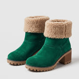 Charming Women's Winter Boots with Folded Cuff and Textured Sole