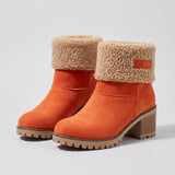Charming Women's Winter Boots with Folded Cuff and Textured Sole