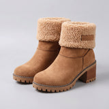 Charming Women's Winter Boots with Folded Cuff and Textured Sole