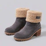 Charming Women's Winter Boots with Folded Cuff and Textured Sole