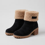 Charming Women's Winter Boots with Folded Cuff and Textured Sole