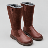 Elegant Women's Knee High Boots with Classic Riding Style and Side Zip