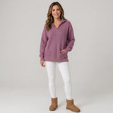 Refined Women’s Quarter Zip Jumper with Ribbed Finish