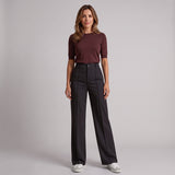 Effortless Women’s Straight Leg Trousers with High Rise Waist