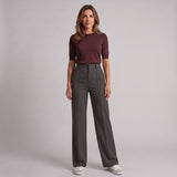 Effortless Women’s Straight Leg Trousers with High Rise Waist