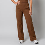 Graceful Women's High Waisted Trousers with Full Length Wide Legs