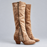 Striking Women’s Knee High Boots with Western Side Zip Detail