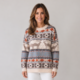 Cosy Women's Christmas Jumper with Classic Fair Isle Inspired Pattern