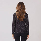 Striking Glitter Cropped Jacket with Relaxed Open Front Styling