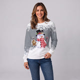 Playful Women's Christmas Jumper Featuring a Festive Snowman Print