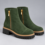 Effortless Women's Chunky Sole Ankle Boots with Sleek Side Zip