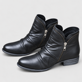 Elegant Women's Orthopaedic Ankle Boots with Refined Zip Detail