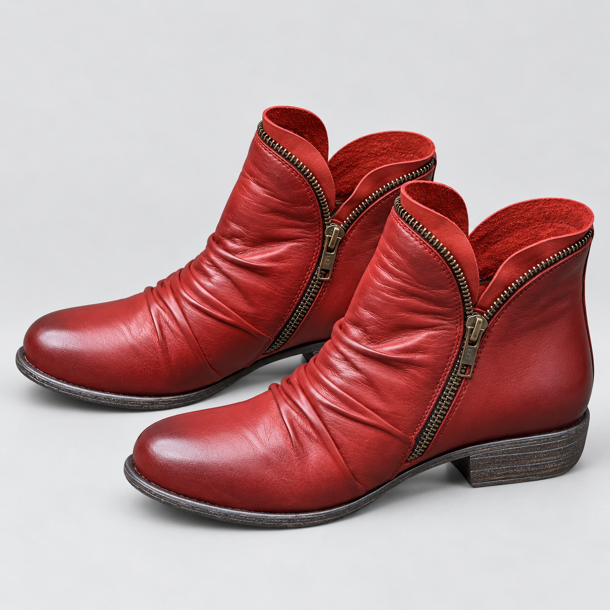 Elegant Women's Orthopaedic Ankle Boots with Refined Zip Detail