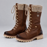 Charming Women's Mid Calf Boots with Fold Over Cuffs and Lace Up Front