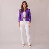 Elegant Sparkly Blazer with a Structured Shape and Open Front