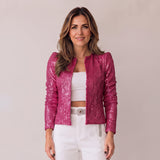 Elegant Sparkly Blazer with a Structured Shape and Open Front