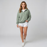 Refined Women’s Oversized Sweatshirt with Press Stud Collar