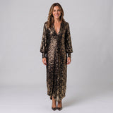 Striking Maxi Dress with Sparkling Detail and Relaxed Silhouette