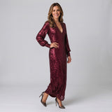 Striking Maxi Dress with Sparkling Detail and Relaxed Silhouette