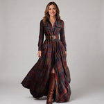 Checked maxi shirt dress with a button-through front by Ivy & Co, image 1 of 5