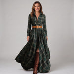 Checked maxi shirt dress with a button-through front by Ivy & Co, image 2 of 5