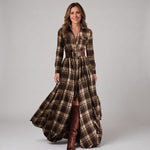 Checked maxi shirt dress with a button-through front by Ivy & Co, image 3 of 5