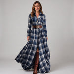 Checked maxi shirt dress with a button-through front by Ivy & Co, image 4 of 5