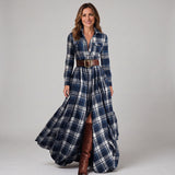 Checked maxi shirt dress with a button-through front by Ivy & Co, image 4 of 5