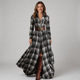 Checked maxi shirt dress with a button-through front by Ivy & Co, image 5 of 5