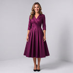 Women's A-line midi dress with a wrap bodice by Ivy & Co, image 5 of 7