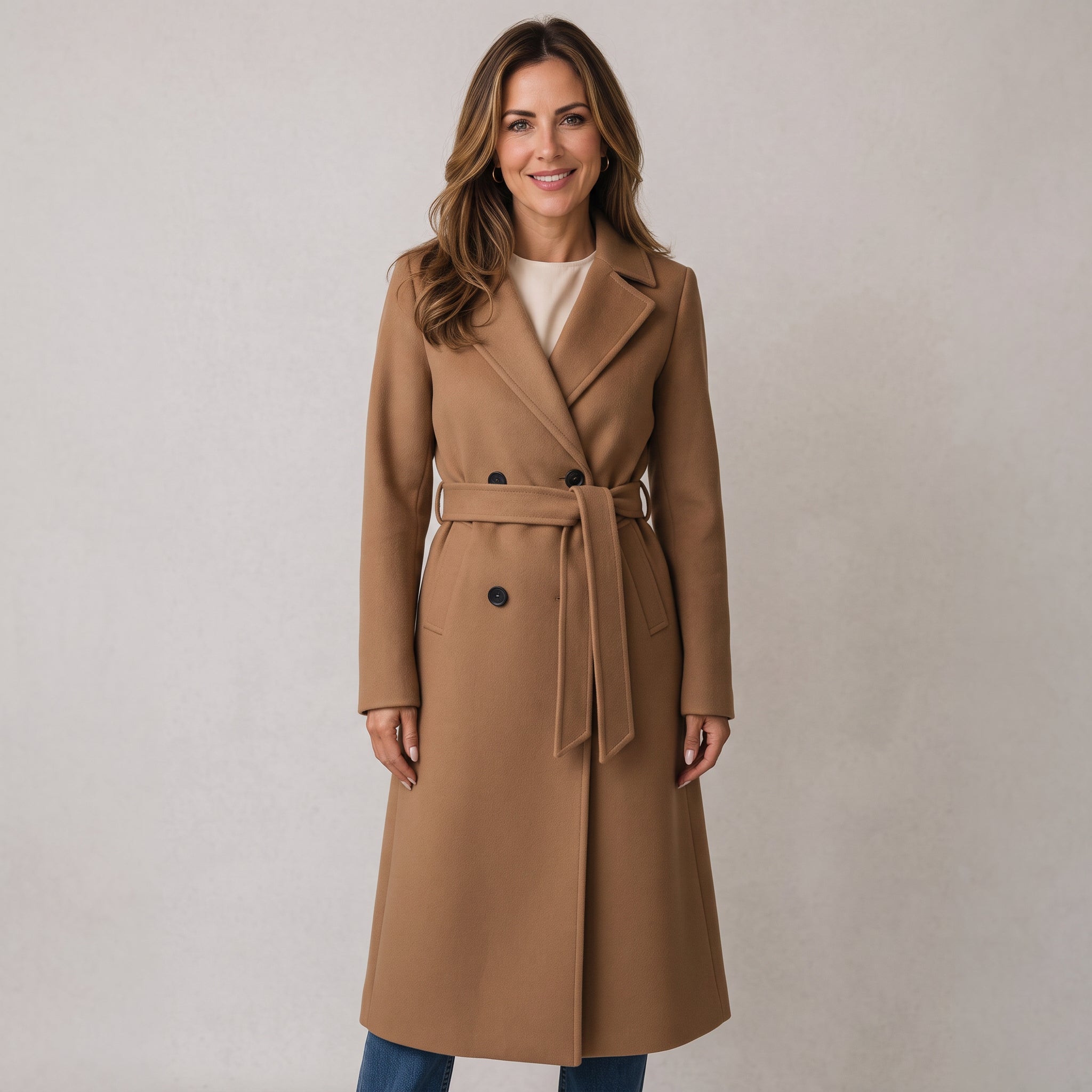 Women's belted coat in a full-length cut by Ivy & Co, image 1 of 5