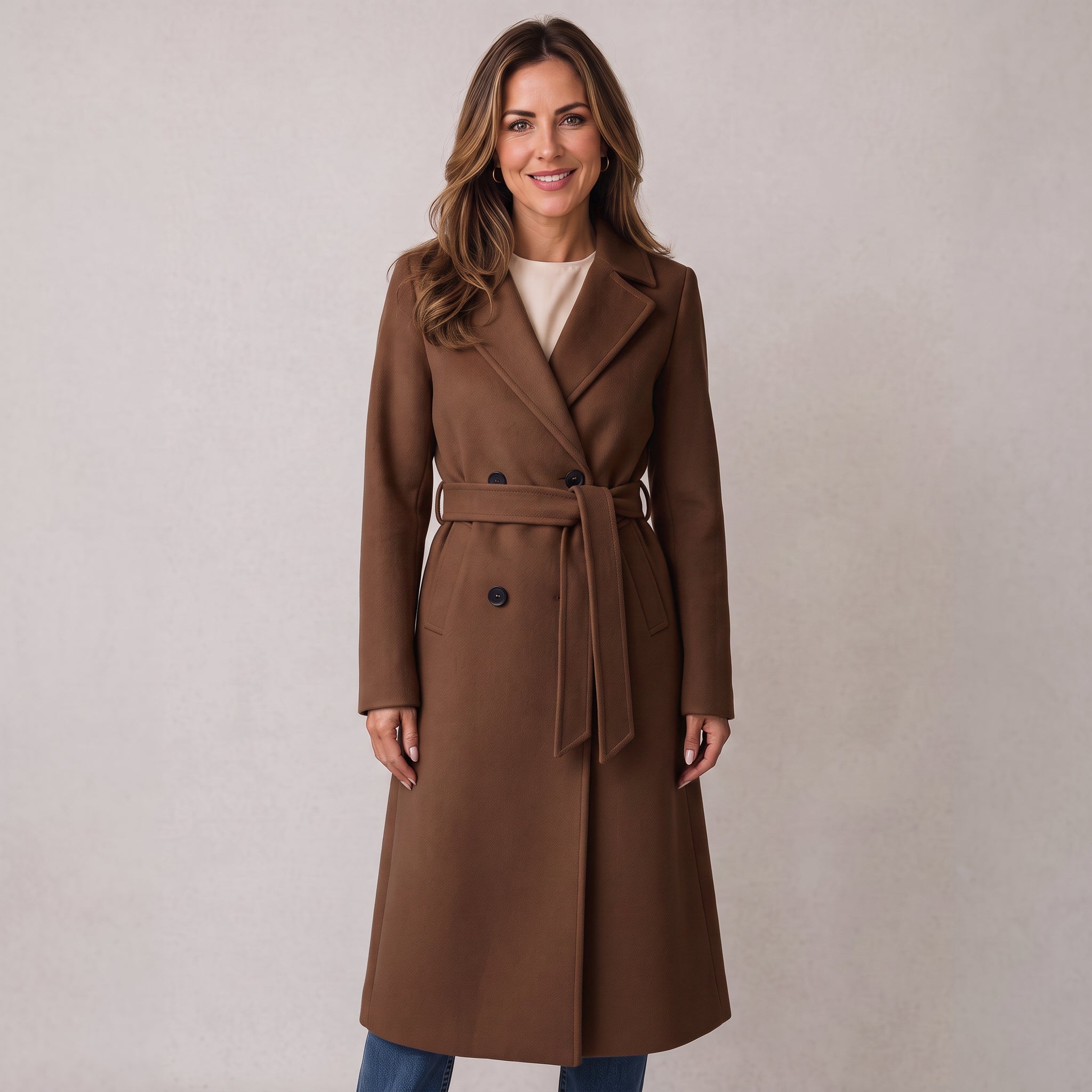 Women's belted coat in a full-length cut by Ivy & Co, image 3 of 5
