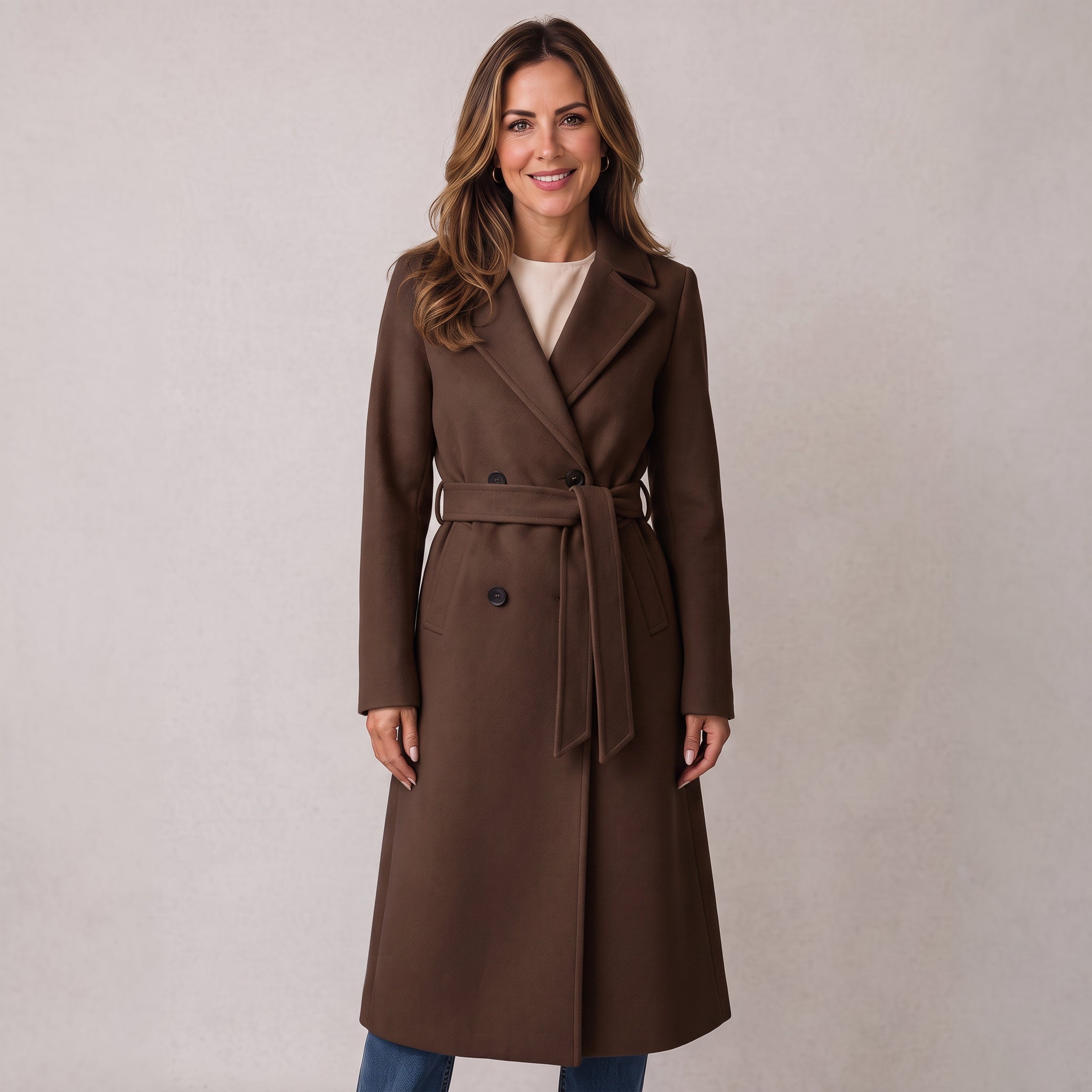 Women's belted coat in a full-length cut by Ivy & Co, image 4 of 5