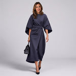 Women's belted maxi dress with lantern sleeves by Ivy & Co, image 1 of 7
