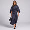 Women's belted maxi dress with lantern sleeves by Ivy & Co, image 1 of 7