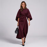 Women's belted maxi dress with lantern sleeves by Ivy & Co, image 3 of 7