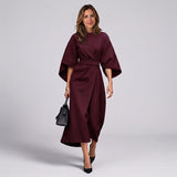 Women's belted maxi dress with lantern sleeves by Ivy & Co, image 3 of 7