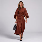 Women's belted maxi dress with lantern sleeves by Ivy & Co, image 5 of 7