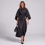 Women's belted maxi dress with lantern sleeves by Ivy & Co, image 7 of 7