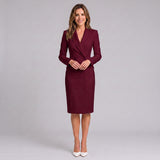 Women's tailored blazer midi dress with a double-breasted front by Ivy & Co, image 4 of 4